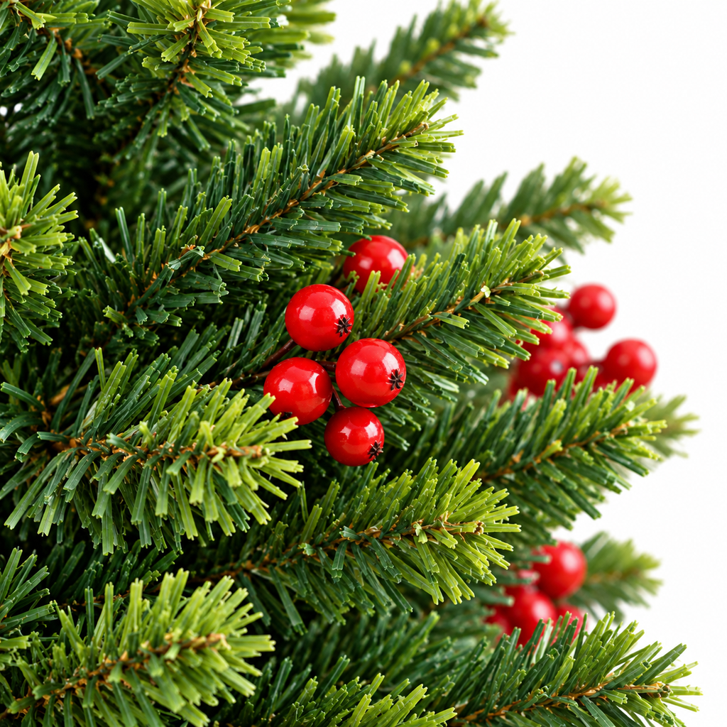 Sapin Fruits Rouges baies pied toile de jute | Sapin Élégance