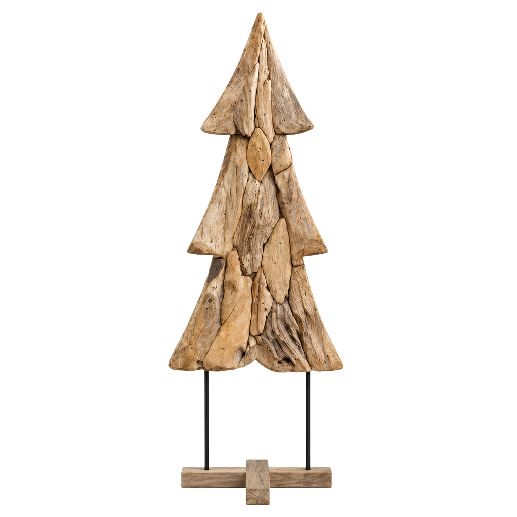 Sapin Bois de Teck sculpture brut sur pied | Sapin Élégance