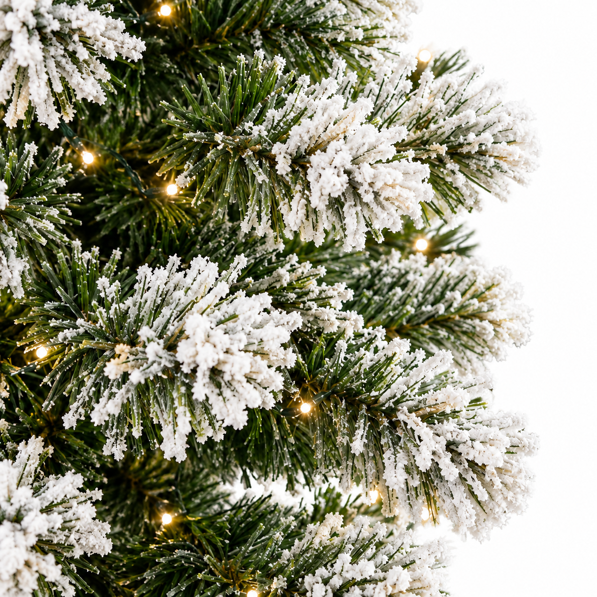 Sapin Lumière d'Hiver floqué fuseau LED intégrées | Sapin Élégance