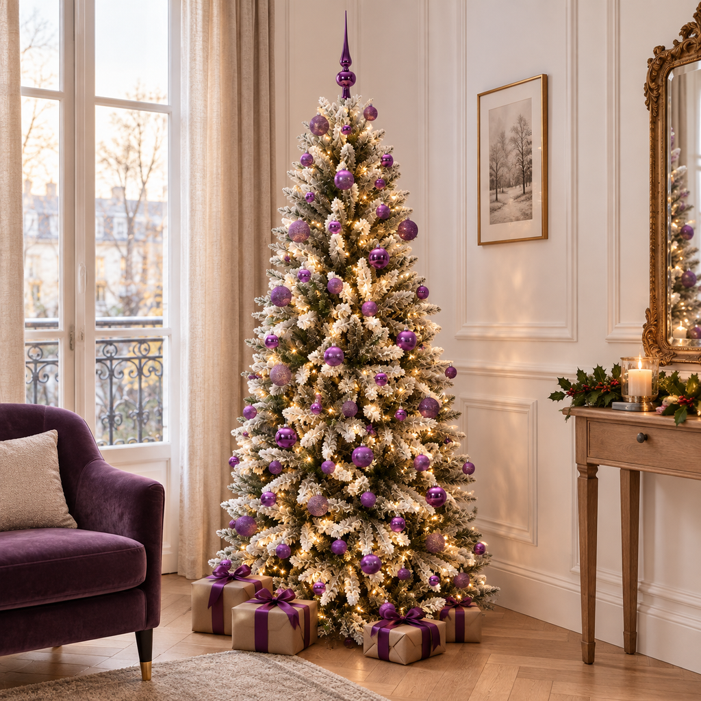 Sapin Nordik Floqué Lumineux 180cm | Sapin Élégance
